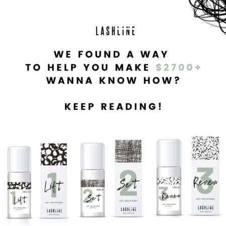 Lash Line lift products and packaging for the Lash + Brow Lift System