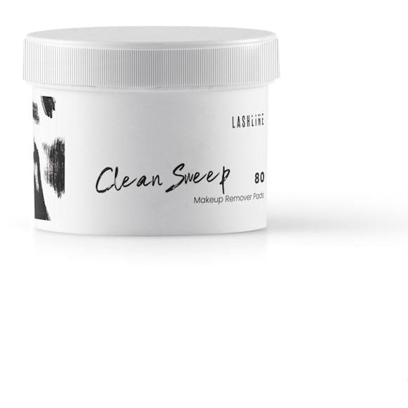 Lash Line's 'Clean Sweep' make up remover for lash extensions product jar on a white background